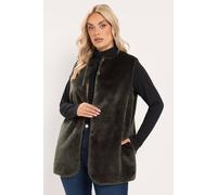 Yours Women's Faux Fur Gilet in Chocolate | Size: 20