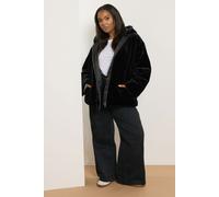 Yours Curve Faux Fur Hooded Jacket - Women's - Plus Size Curve