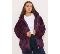 Yours Women's Faux Fur Hooded Jacket in Burgundy | Size: 18 Yours Burgundy 18