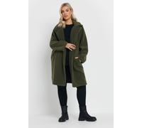 Yours Curve Green Faux Fur Teddy Coat - Women's - Plus Size Curve