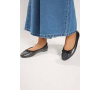 Yours - Faux Leather Ballet Flats in Wide E & Extra Wide Eee Fit - Women's