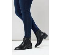 Yours Women's Faux Leather Buckle Ankle Boots in Black | Size: 6EEE Yours Black 6EEE