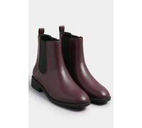 Yours Women's Faux Leather Chelsea Ankle Boots in Burgundy | Size: 4EEE