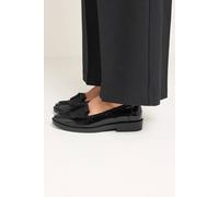 Yours - Faux Leather Fringed Tassel Loafers in Wide E Fit - Women's Black
