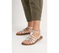 Yours Women's Faux Leather Gladiator Sandals in Extra Wide EEE Fit in Gold | Size: 8EEE Yours Gold 8EEE