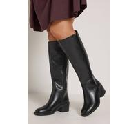 Yours - Faux Leather Knee High Boots In Extra Wide Eee Fit - Women's