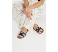 Yours - Faux Leather Stitched Mule Sandals In Extra Wide Eee Fit - Women's