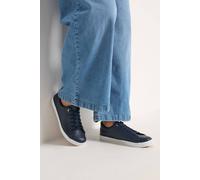 Yours Women's Faux Leather Trainers In Extra Wide EEE Fit in Mid Navy | Size: 7EEE Yours Mid Navy 7EEE