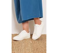 Yours Women's Faux Leather Trainers In Extra Wide EEE Fit in White | Size: 10EEE Yours White 10EEE