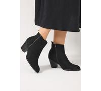 Yours - Faux Suede Block Heel Ankle Boots In Wide E Fit & Extra Wide Eee Fit - Women's