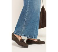 Yours - Brown Faux Suede Bow Boat Shoes in Wide E Fit - Women's