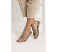 Yours Women's Faux Suede Gladiator Sandals in Extra Wide EEE Fit in Light Brown | Size: 8EEE Yours Light Brown 8EEE