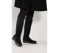 Yours Women's Faux Suede Knee High Boots In Wide E Fit in Black | Size: 8E