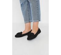 Yours - Tassel Detail Faux Suede Loafers in Wide E & Extra Wide Eee Fit - Women's Black