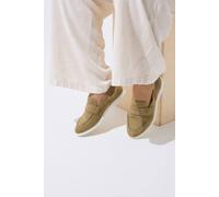 Yours Women's Faux Suede Loafers In Extra Wide EEE Fit in Natural | Size: 4EEE