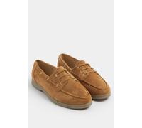Yours Women's Faux Suede Loafers In Extra Wide EEE Fit in Tan | Size: 4EEE