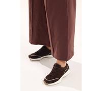 Yours Women's Faux Suede Trainers In Wide E Fit & Extra Wide EEE Fit in Chocolate | Size: 4E Yours Chocolate 4E