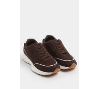 Yours - Brown Faux Suede Runner Trainers in Extra Wide Eee Fit - Women's