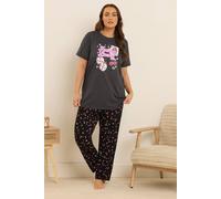 Yours 'feeling Lucky' Wide Leg Pyjama Set In Grey Grey 22-24