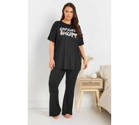 Yours Curve Flare Pyjama Bottoms - Women's - Plus Size Curve Black