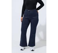Yours Women's Flared Seam Detail Jeans in Indigo | Size: 10