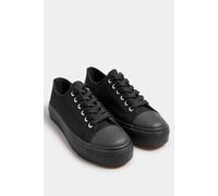 Yours - Canvas Trainers in Wide E Fit & Extra Wide Eee Fit - Women's Black