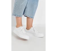 Yours - Canvas Trainers in Wide E & Extra Wide Eee Fit - Women's White