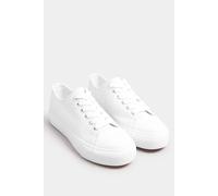 Yours - Canvas Trainers in Wide E & Extra Wide Eee Fit - Women's White