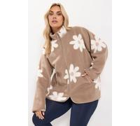 Yours Women's Floral Borg Fleece in Natural | Size: 26/28