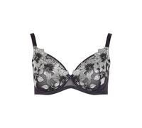 Yours Women's Floral Embroidered Non Padded Bra in Aubergine | Size: 40E