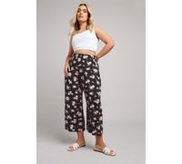 Yours Curve & Pink Floral Print Midaxi Culottes - Women's - Plus Size Curve