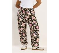 Yours Women's Floral Print Cuffed Harem Trousers | Size: 26-28 Yours Multicolor 26-28