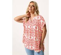 Yours Women's Floral Print Pleated Blouse | Size: 20 Yours Multicolor 20