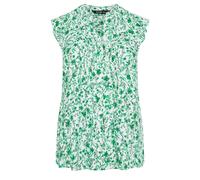 Yours Curve Floral Pintuck Blouse - Women's - Plus Size Curve Green