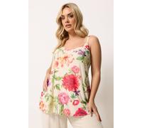 Yours Curve Ivory White Floral Swing Vest - Women's - Plus Size Curve
