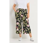 Yours Curve Floral Textured Culottes - Women's - Plus Size Curve Black