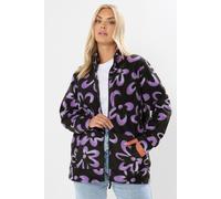 Yours Women's Floral Zip Through Fleece Jacket in Black | Size: 20 Yours Black 20