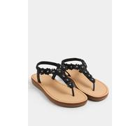 Yours - Flower Detail Diamante Sandals In Wide E Fit & Extra Wide Eee Fit - Women's