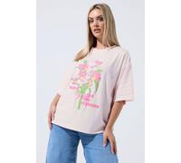 Yours Women's Flower Graphic T-Shirt in Light Pink | Size: 22-24 Yours Light Pink 22-24