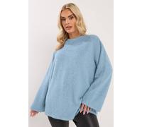 Yours Women's Fluffy Knit Jumper in Light Blue | Size: 20 Yours Light Blue 20