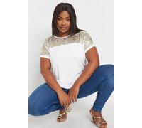 Yours Women's Foil Printed Top in White | Size: 30-32 Yours White 30-32