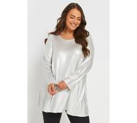 Yours Curve Foil Swing Top - Women's - Plus Size Curve Silver