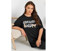 'Forever Wild' Soft Touch Pyjama Top Yours Black 18-20