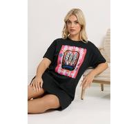 Yours Women's 'Fresh Sardines' Sleep Tee Nightdress in Black | Size: 30-32 Yours Black 30-32