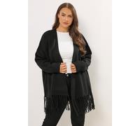Yours Women's Fringe Hem Cardigan in Black | Size: 18-20 Yours Black 18-20