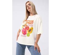 Yours Women's Fruit Graphic T-Shirt in Ivory | Size: 20 Yours Ivory 20