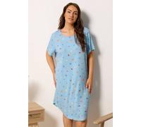 Yours Women's Fruit Print Soft Touch Nightdress in Light Blue | Size: 26-28 Yours Light Blue 26-28