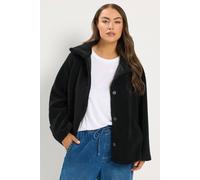 Yours Women's Funnel Neck Borg Jacket in Black | Size: 16