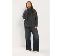 Yours Women's Funnel Neck Borg Jacket in Charcoal | Size: 16