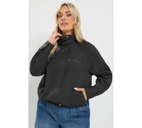 Yours Women's Funnel Neck Twill Shacket in Black | Size: 18